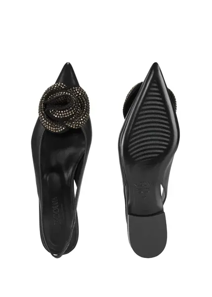 Nicowa Flower-adorned Slingback Ballerinas FLORWIA In BLACKarticle Number NC9A12703019E-002