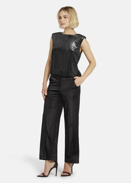 Nicowa Lamé Velvet Top With Shoulder Pads VELLIO In BLACK LAMÉarticle Number NC8A22507019E-002