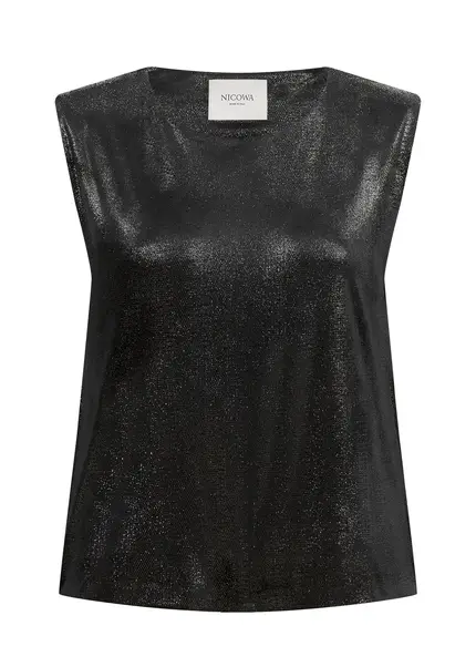 Nicowa Lamé velvet top with shoulder pads VELLIO in BLACK LAMÉarticle number NC8A22507019E-002