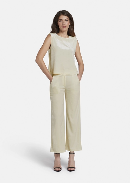 Nicowa Lamé Velvet Top With Shoulder Pads VELLIO In OFFWHITE LAMÉarticle Number NC8A22507021E-072