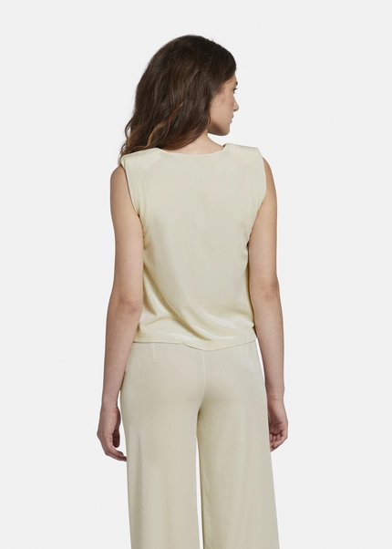 Nicowa Lamé Velvet Top With Shoulder Pads VELLIO In OFFWHITE LAMÉarticle Number NC8A22507021E-072