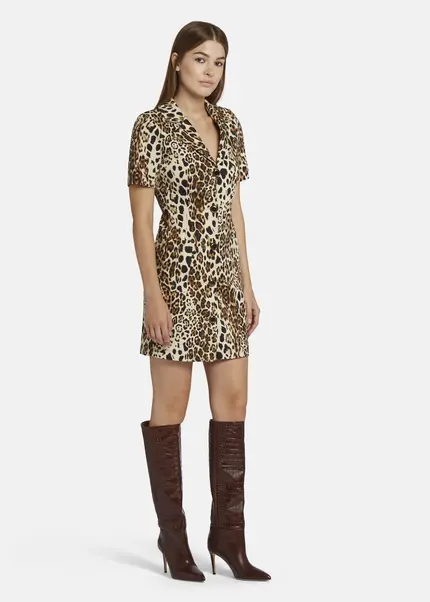 Nicowa Leo Blazer Dress With Pockets RILONA In BLACK LEOarticle Number NC9A22402017E-151