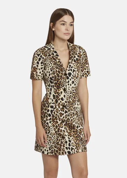 Nicowa Leo Blazer Dress With Pockets RILONA In BLACK LEOarticle Number NC9A22402017E-151