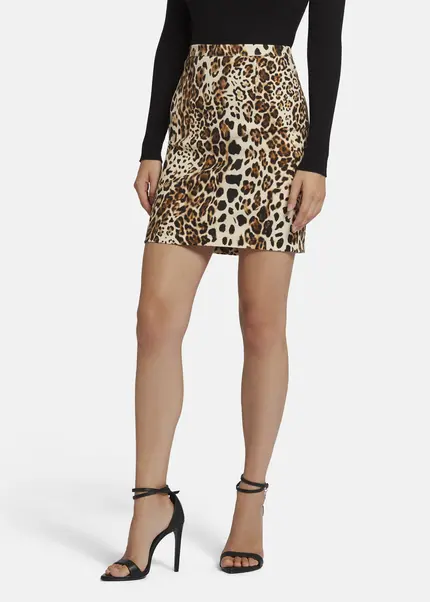 Nicowa Leo Twill Sheath Skirt - TRECAWI In BLACK LEOarticle Number NC9A22403017E-151