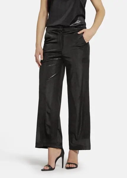 Nicowa Loose Trousers Made Of Lamé Velvet RIMBIO In BLACK LAMÉarticle Number NC8A22508019E-002
