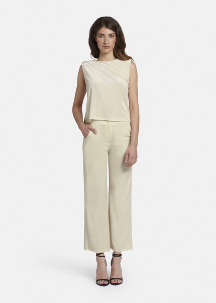 Nicowa Loose Trousers Made Of Lamé Velvet RIMBIO In OFFWHITE LAMÉarticle Number NC8A22508021E-072