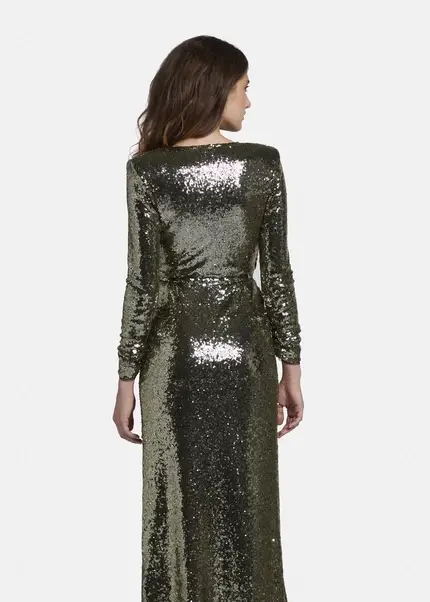 Nicowa Maxi Sequin Wrap Dress - MILOWA In GOLDarticle Number NC8A22011023E-131