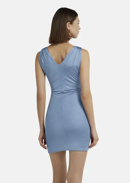 Nicowa Mini Dress In Glossy Jersey - MICARO In Bluearticle Number NC9A1400625E-025