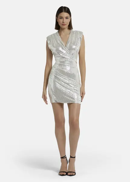 Nicowa Mini Dress With Shoulder Pads - NOCIWA In Silverarticle Number NC9A1400948E-088
