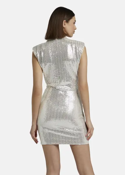 Nicowa Mini Dress With Shoulder Pads - NOCIWA In Silverarticle Number NC9A1400948E-088