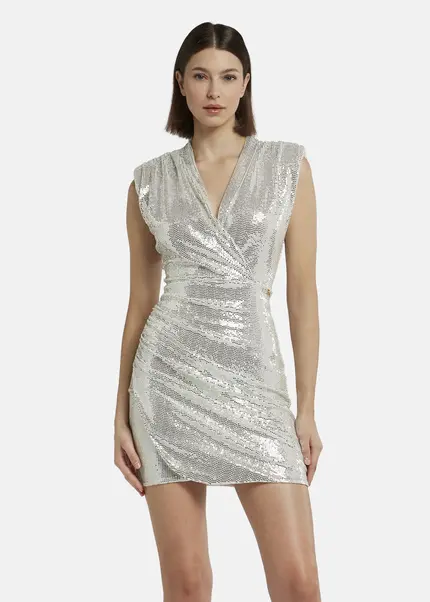 Nicowa Mini Dress With Shoulder Pads - NOCIWA In Silverarticle Number NC9A1400948E-088