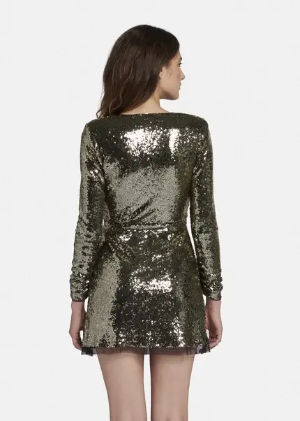 Nicowa Mini Sequin Wrap Dress - MILOWA In GOLDarticle Number NC8A22010023E-131