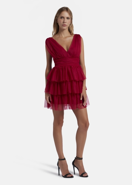 Nicowa Mini Tulle Dress - STELLOWA In Dark Berryarticle Number NC8A22001014E-011