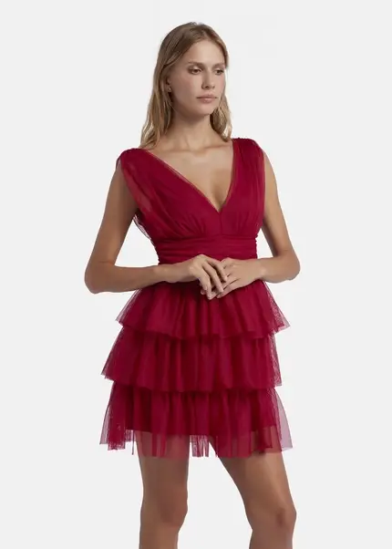 Nicowa Mini Tulle Dress - STELLOWA In Dark Berryarticle Number NC8A22001014E-011