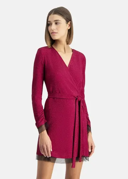 Nicowa Mini Wrap Dress In Lamé- MILOWA In PINKarticle Number NC7A24038044E-139