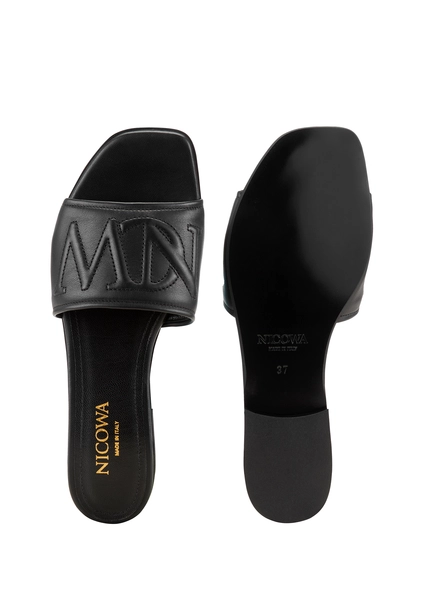 Nicowa Monogram Slide Sandals - LAUREWI NCW In Blackarticle Number NC8A18003019E-002