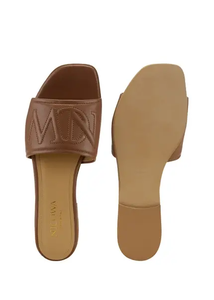 Nicowa Monogram Slide Sandals - LAUREWI NCW In Brownarticle Number NC8A18003027E-151