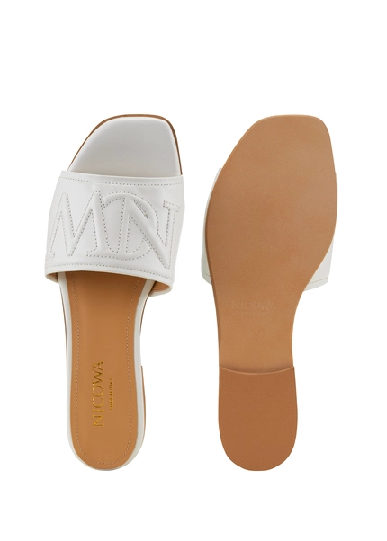 Nicowa Monogram Slide Sandals - LAUREWI NCW In Creamarticle Number NC8A18003012E-072