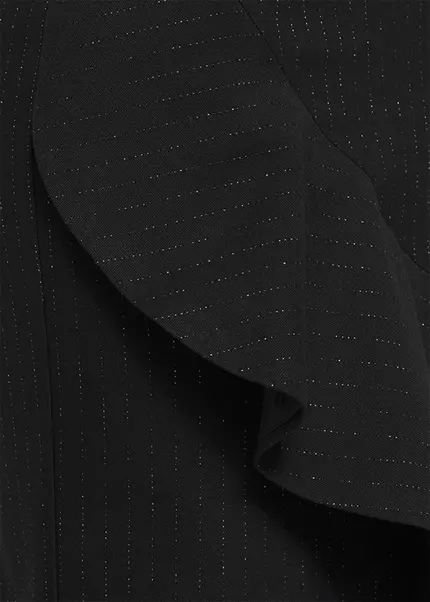 Nicowa Pinstripe Twill Flounce Skirt - LOWIANA In BLACK PINSTRIPEarticle Number NC9A24005019E-002