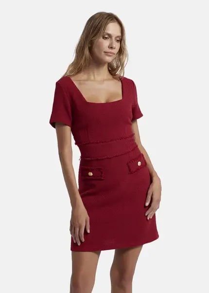 Nicowa Sheath Bouclé Dress VANTREA In Dark Berryarticle Number NC8A22504034E-011