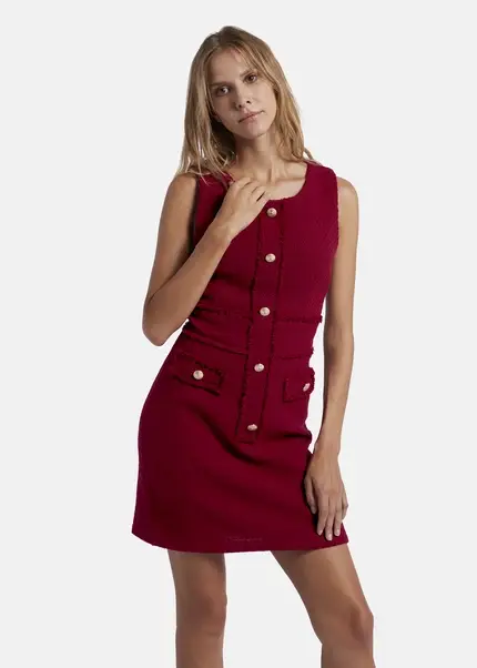 Nicowa Short Bouclé Dress CHIMORA In Dark Berryarticle Number NC8A22503034E-011