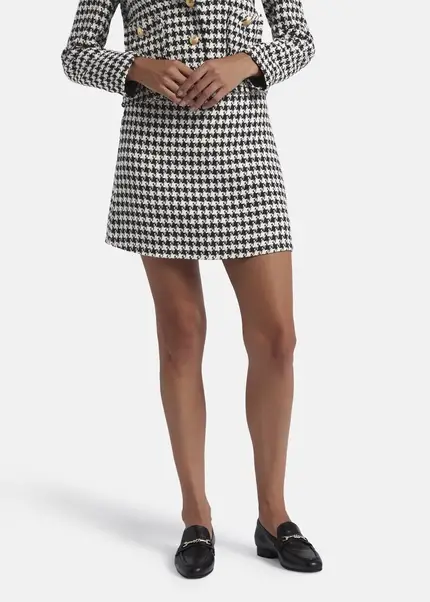 Nicowa Simple Mini Skirt Made Of Bouclé LANITO In BLACK MULTICOLORarticle Number NC8A22502019E-002