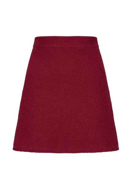Nicowa Simple mini skirt made of bouclé LANITO in dark berryarticle number NC8A22502034E-011