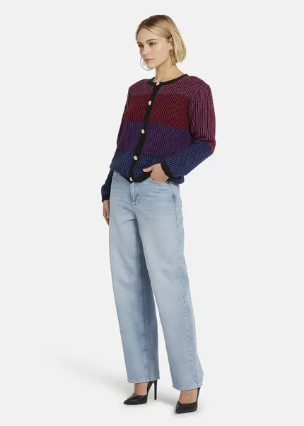 Nicowa Striped Cardigan SINOWA In BLACK MULTICOLORarticle Number NC8A22101019E-002