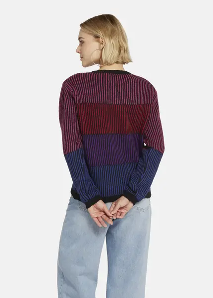 Nicowa Striped Cardigan SINOWA In BLACK MULTICOLORarticle Number NC8A22101019E-002