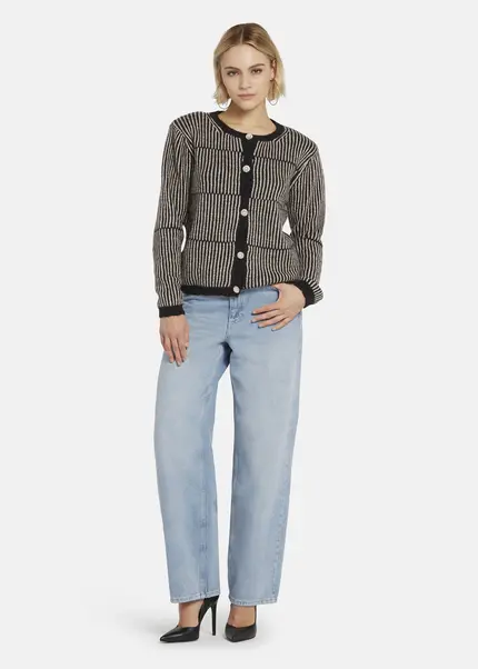 Nicowa Striped Cardigan SINOWA In BLACKarticle Number NC8A22102019E-002