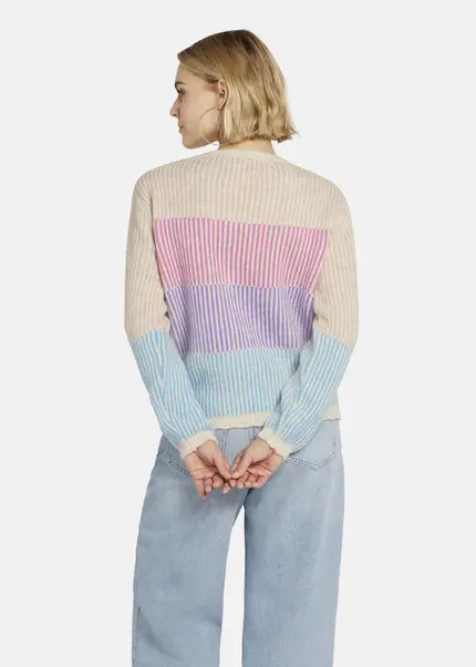 Nicowa Striped Cardigan SINOWA In CREAM MULTICOLORarticle Number NC8A22101012E-072