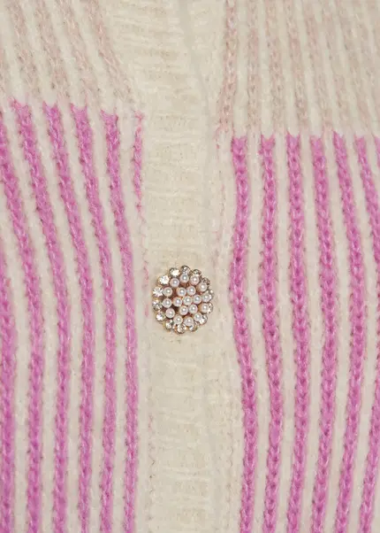 Nicowa Striped Cardigan SINOWA In CREAM MULTICOLORarticle Number NC8A22101012E-072