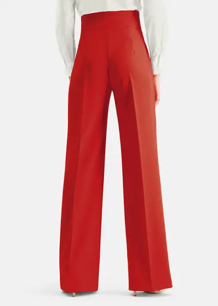 Nicowa Timeless Marlene Trousers With Creases - COREANA In REDarticle Number NC6A12008014E-047