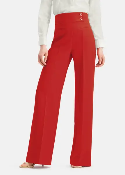 Nicowa Timeless Marlene Trousers With Creases - COREANA In REDarticle Number NC6A12008014E-047