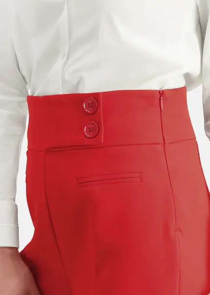 Nicowa Timeless Marlene Trousers With Creases - COREANA In REDarticle Number NC6A12008014E-047