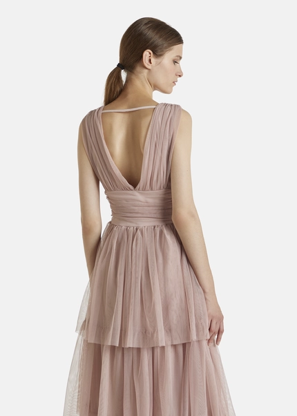 Nicowa Tulle Maxi Dress BALINO In BEIGEarticle Number NC7A12027032E-138