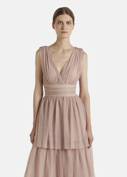 Nicowa Tulle Maxi Dress BALINO In BEIGEarticle Number NC7A12027032E-138