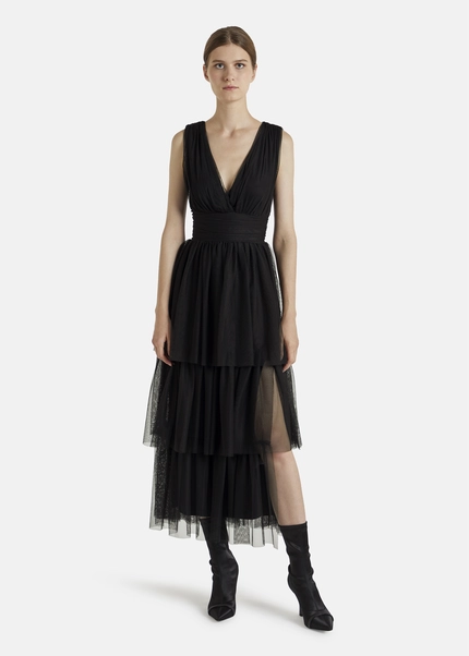 Nicowa Tulle Maxi Dress BALINO In BLACKarticle Number NC7A12026019E-002