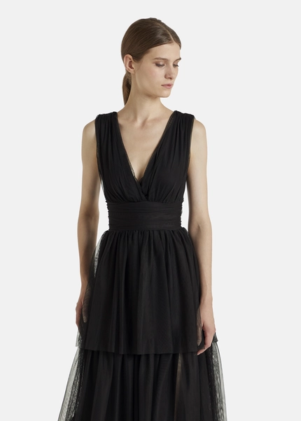 Nicowa Tulle Maxi Dress BALINO In BLACKarticle Number NC7A12026019E-002