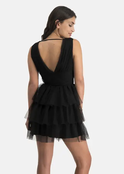 Nicowa Tulle Mini Dress - STELLOWA In BLACKarticle Number NC7A12028019E-002