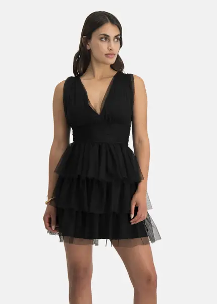 Nicowa Tulle Mini Dress - STELLOWA In BLACKarticle Number NC7A12028019E-002