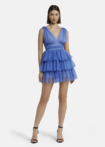 Nicowa Tulle Mini Dress - STELLOWA In Bluearticle Number NC9A1400325E-025