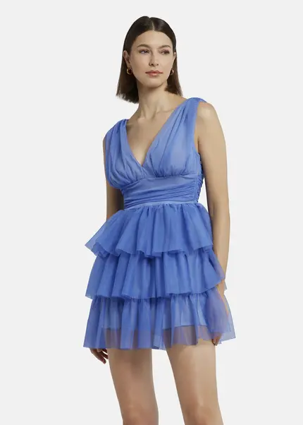 Nicowa Tulle Mini Dress - STELLOWA In Bluearticle Number NC9A1400325E-025
