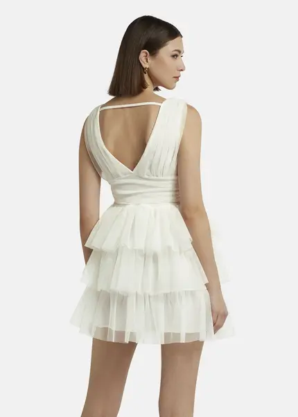 Nicowa Tulle Mini Dress - STELLOWA In Whitearticle Number NC9A1400411E-004