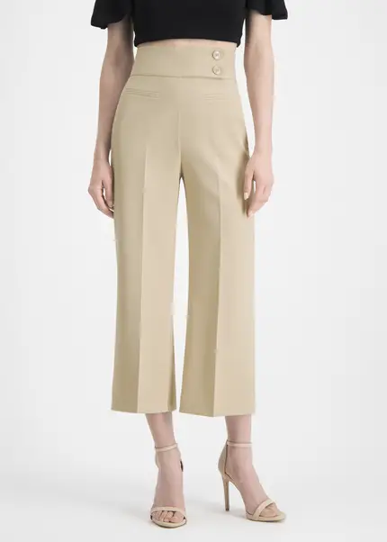 Nicowa Twill Culottes With Creases – CORADUE In BEIGEarticle Number NC7A12016011E-138