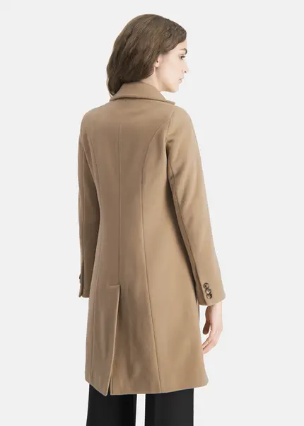 Nicowa Wool Coat With Faux Flap Pockets – KAMOWA In CAMELarticle Number NC5A52004022E-101