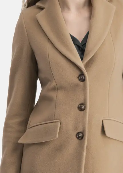 Nicowa Wool Coat With Faux Flap Pockets – KAMOWA In CAMELarticle Number NC5A52004022E-101