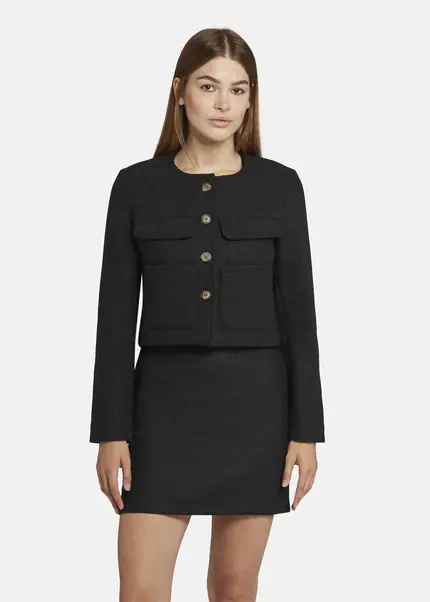 Nicowa Wool Jacket With Pockets - LANEVIA In ANTHRACITEarticle Number NC9A22803038E-007