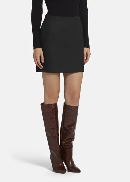 Nicowa Wool Mini Skirt - LANINO In ANTHRACITEarticle Number NC9A24016038E-007