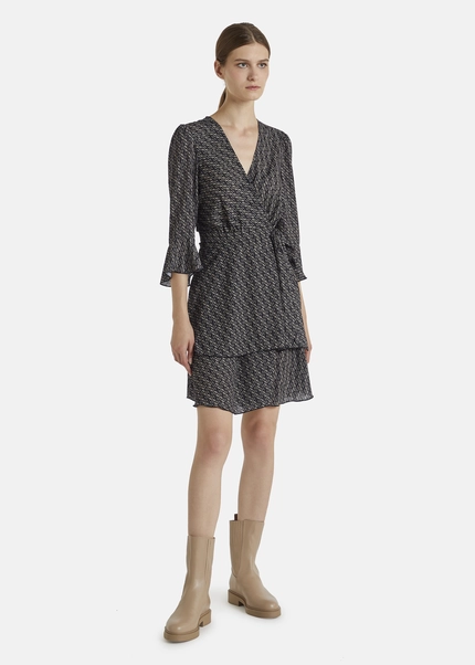 Nicowa Wrap Dress With NCW Monogram- NIOGRA In BLACKMONOGRAMarticle Number NC7A32014019E-153